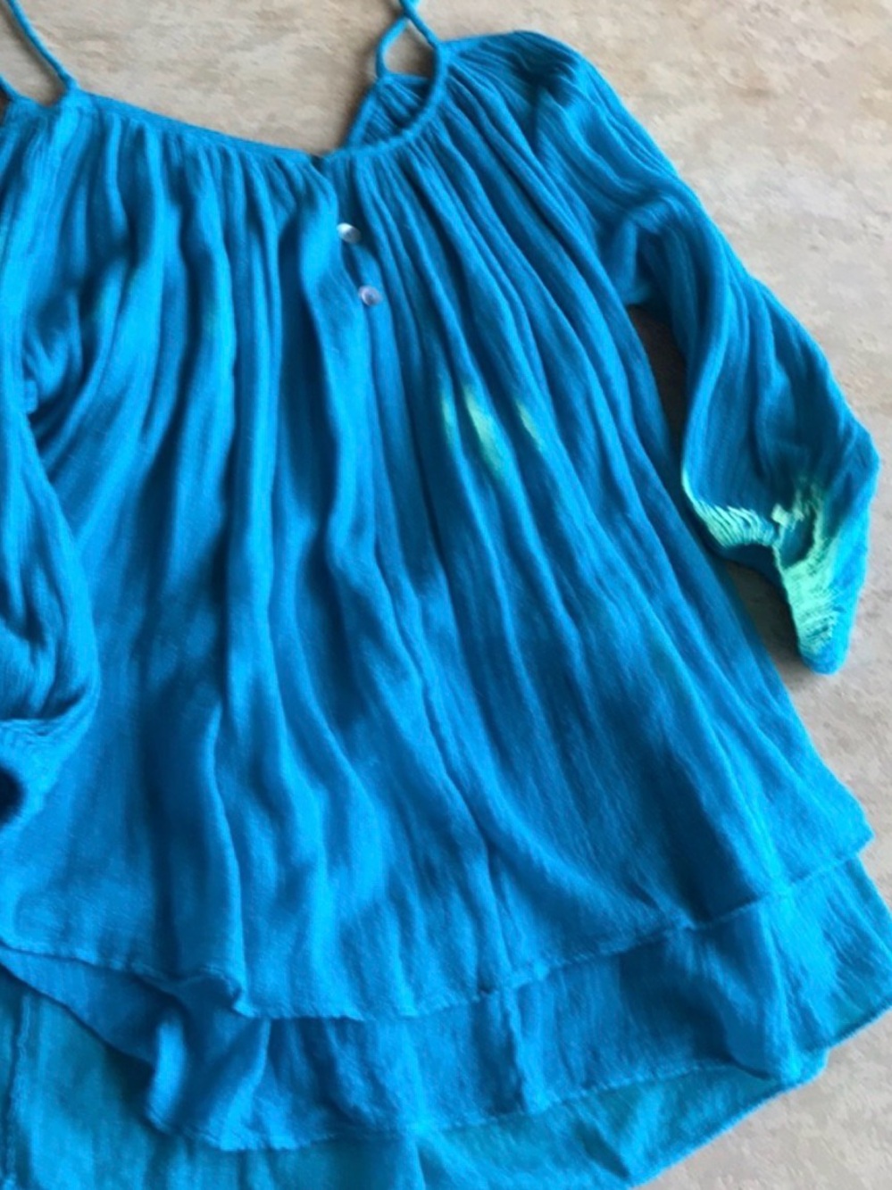 Jen’s Pirate Booty Bowie tunic in Aqua blue
